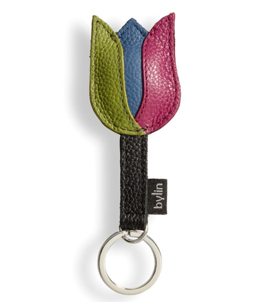 Leather Tulip Keyring