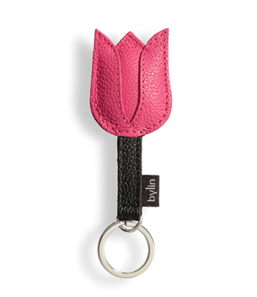 Leather Tulip Keyring