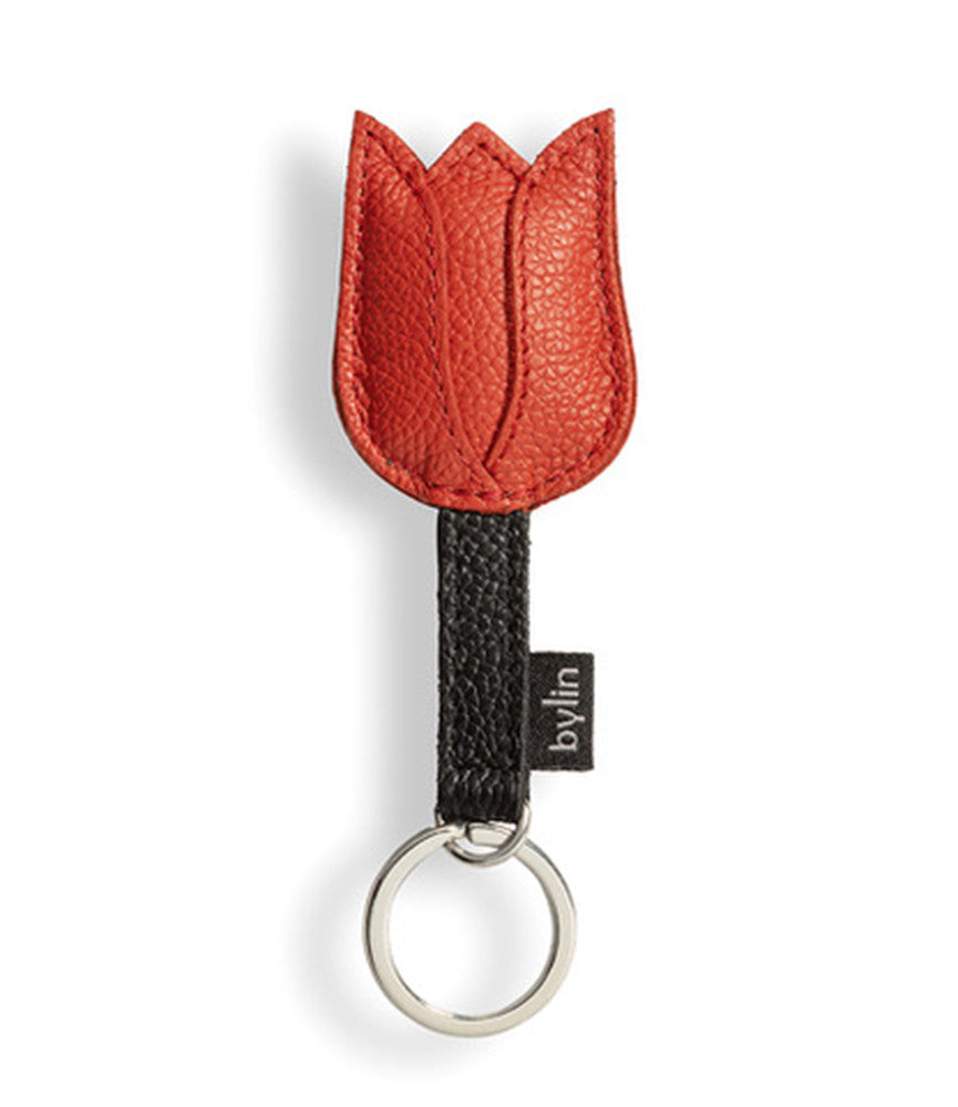 Leather Tulip Keyring