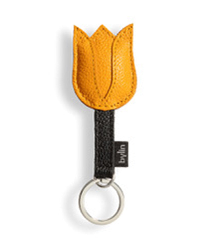 Leather Tulip Keyring