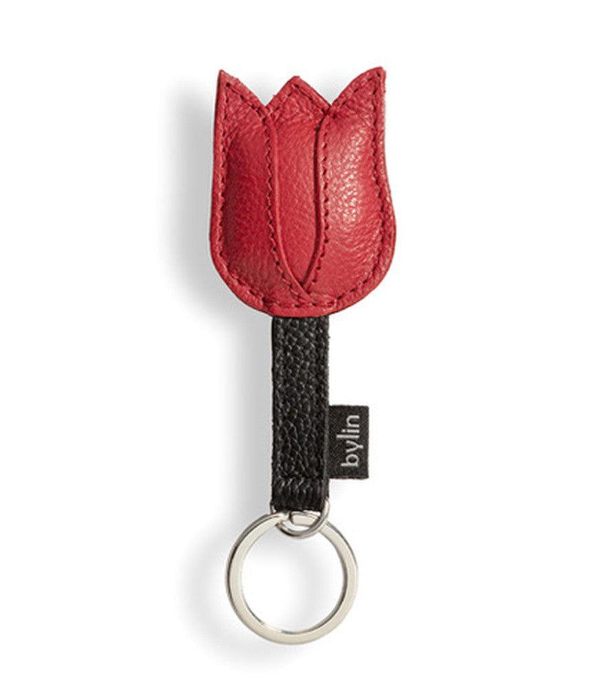 Leather Tulip Keyring